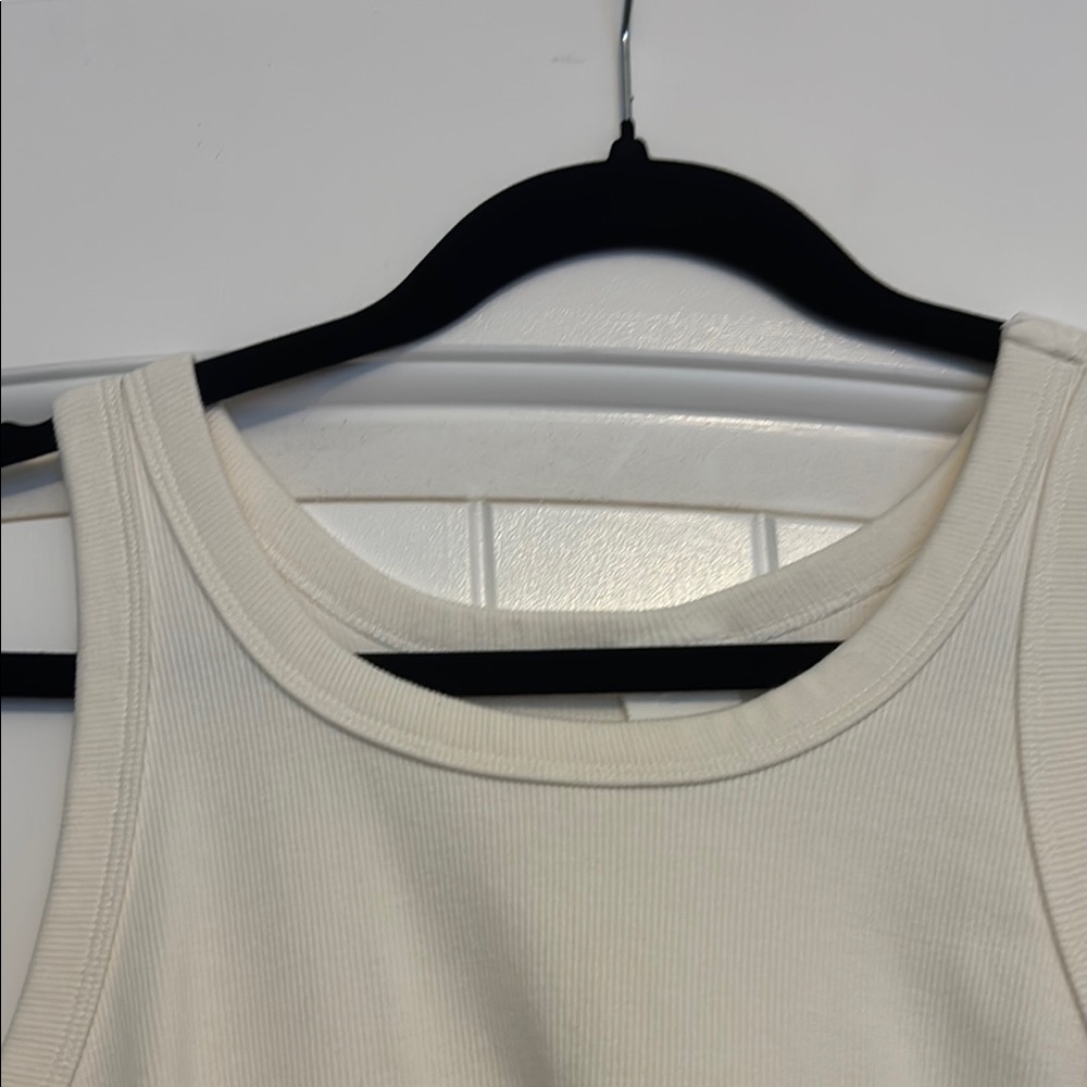 H&M Cream Ribbed Tank Top